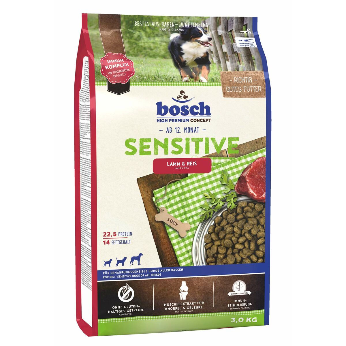 Fodder BOSCH Sensitive Adult Lamb Rice 3 Kg-0