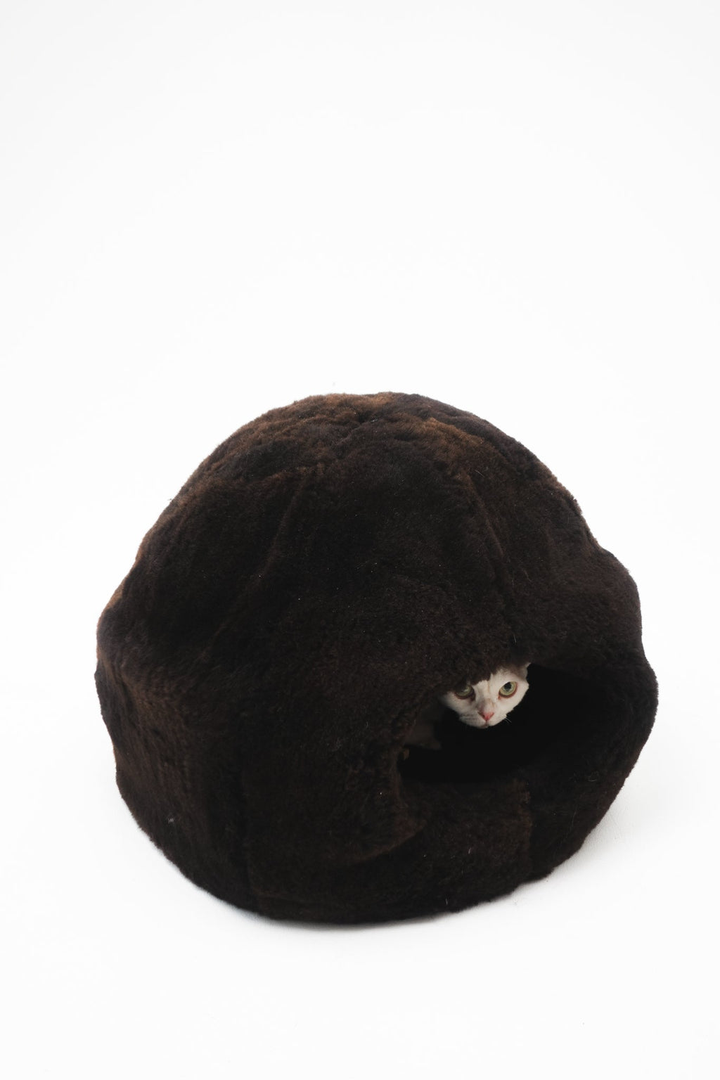 Nest Natural Sheepskin Pet Bed - Brown-2
