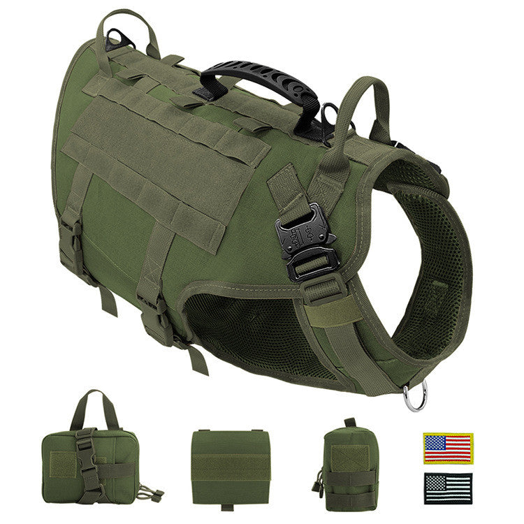 Hand Holding Rope Chest Vest Combat Leash Dog Backpack Special Training Straps-3