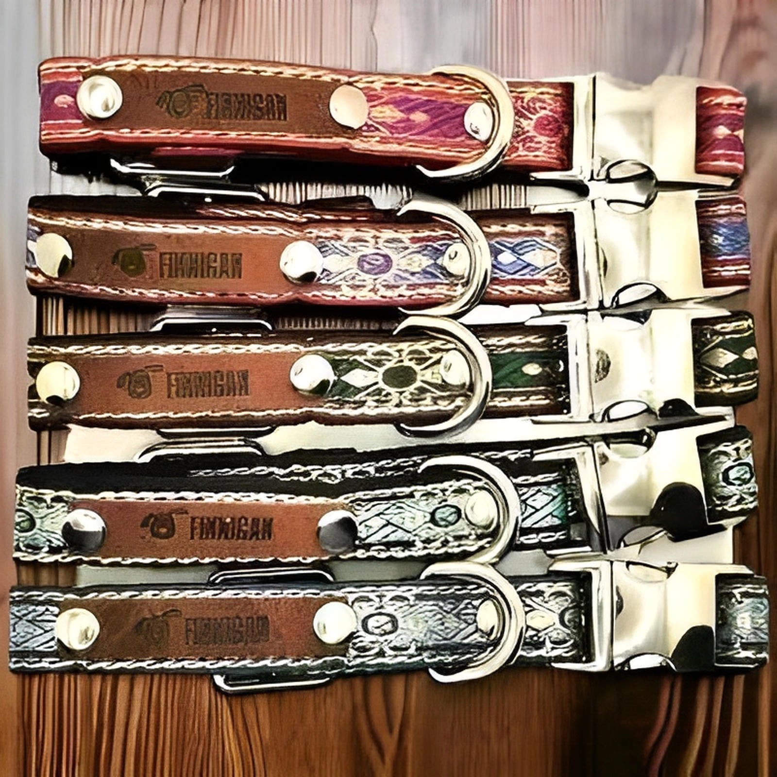 Finnigan Small Dog Collar: Personalised Engraving & Designer Fabrics-0